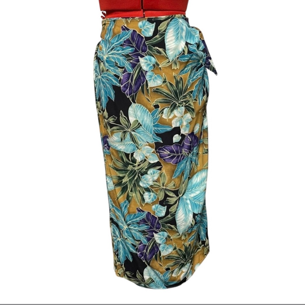 Vintage Intriguing Threads Floral Maxi Wrap Skirt Size 12.